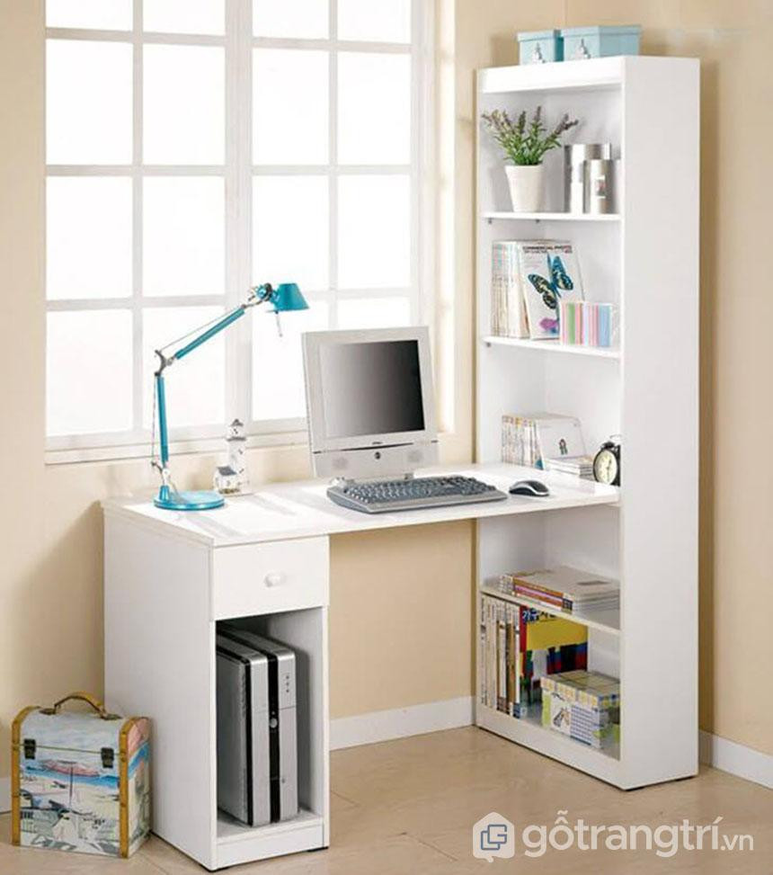 Bàn học sinh cấp 3 liền tủ sách hiện đại, tăng không gian lưu trữ