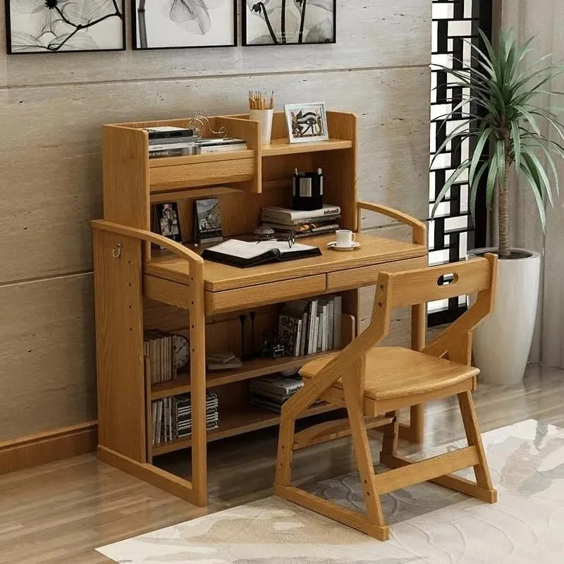 bàn học sinh gỗ tự nhiên có khả năng nâng hạ điều chỉnh chiều cao