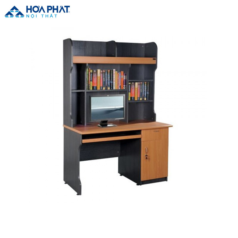 Bàn học sinh Hòa Phát NTB02 kiểu chữ L với giá sách đa năng