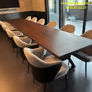 Bàn họp gỗ me tây nghệ thuật