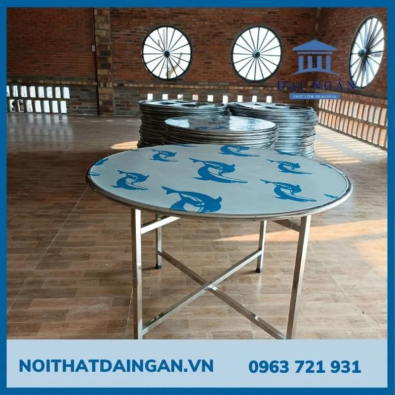 Bàn inox tròn 304 chân rời