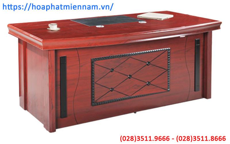 Bàn làm việc 1600x800x750 DT1680H26 dành cho lãnh đạo với họa tiết độc đáo