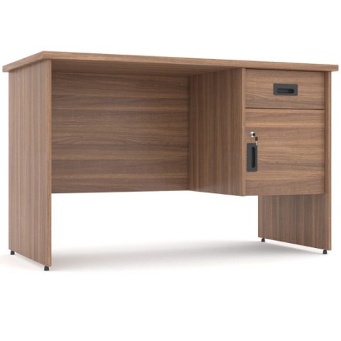 Bàn làm việc 1m4 mặt gỗ Melamine rộng rãi, thiết kế hiện đại màu vàng gỗ