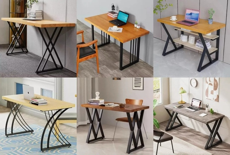 Bàn làm việc chân sắt mặt gỗ, kết hợp sức bền vượt trội với vẻ ngoài tinh tế