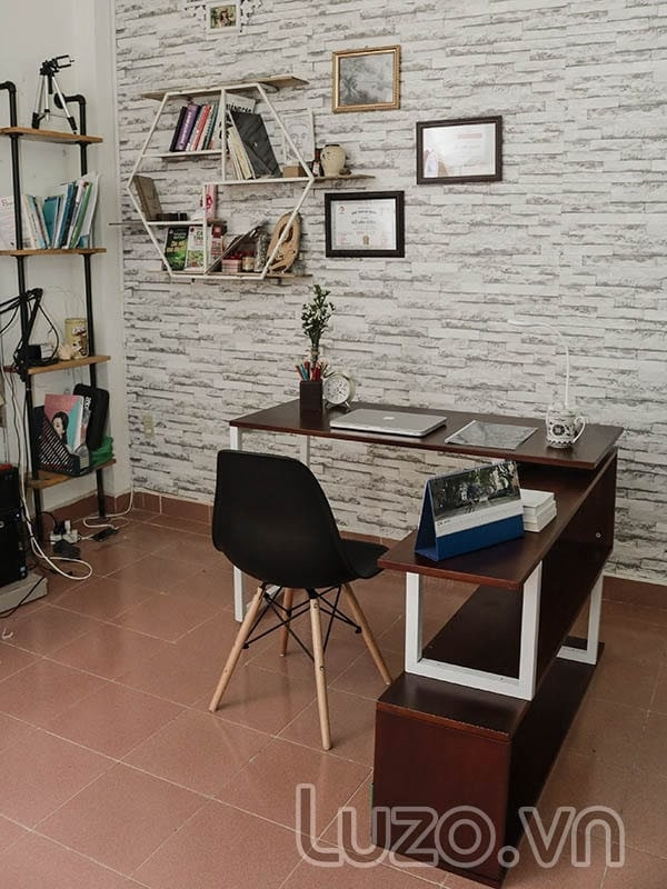 Bàn làm việc chữ L gỗ cao su BCL1 hiện đại