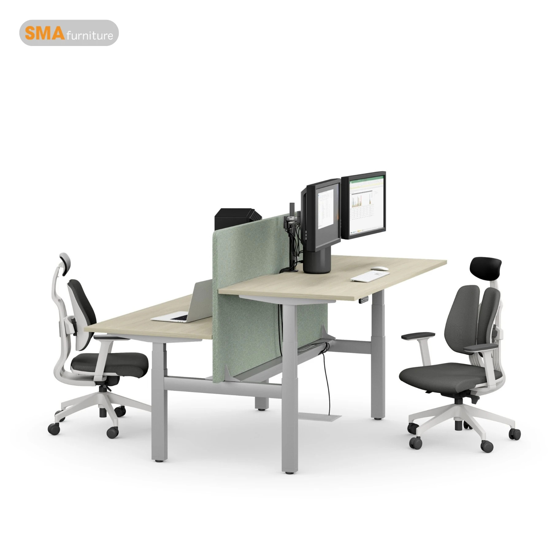 Bàn làm việc đứng đôi SMA 14001 độc lập cho hai người dùng