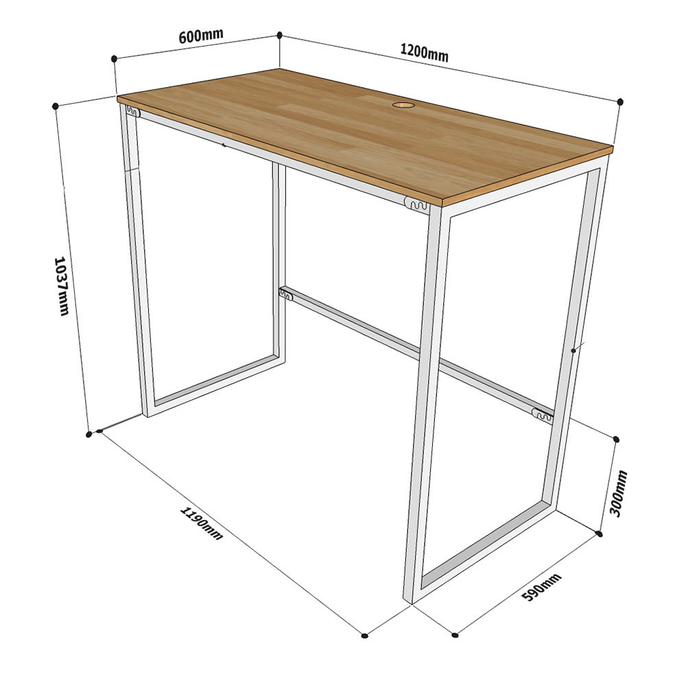 Bàn làm việc đứng Siba với thiết kế chân sắt, kích thước 120x60x105cm, phù hợp cho văn phòng