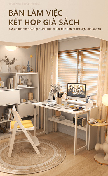 Bàn làm việc gấp thông minh với thiết kế tối giản