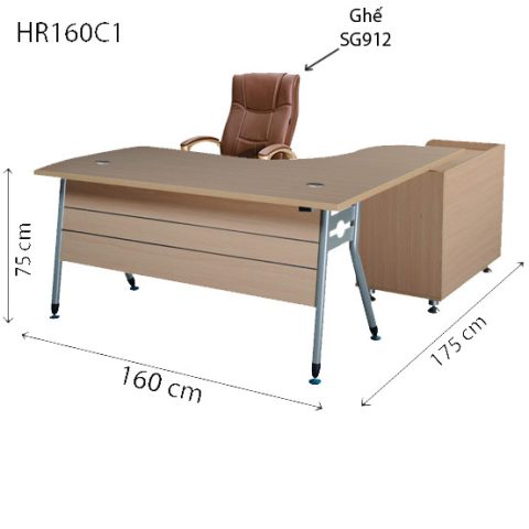 Bàn làm việc giám đốc chữ L chân sắt