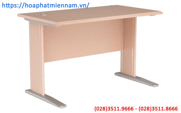 Bàn làm việc gỗ ép 1m2 hiện đại với chân gỗ