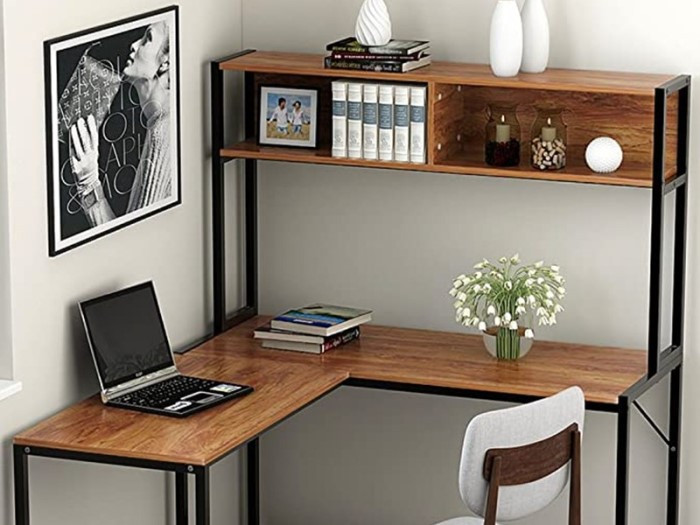 Bàn làm việc gỗ MDF chữ L sang trọng