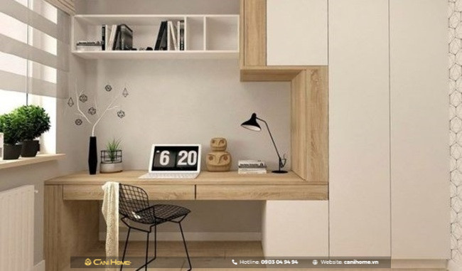 Bàn làm việc kèm tủ đa năng làm từ gỗ MDF An Cường