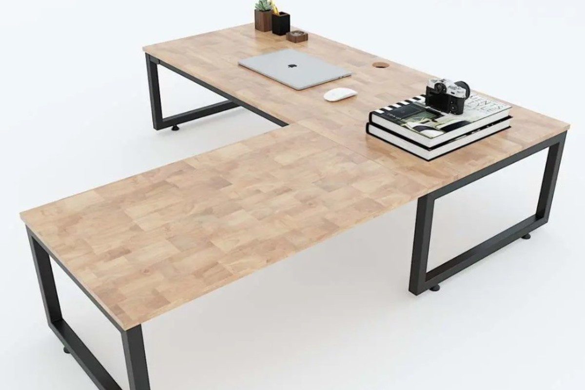 Bàn làm việc kiểu Nhật chữ L tận dụng không gian hiệu quả