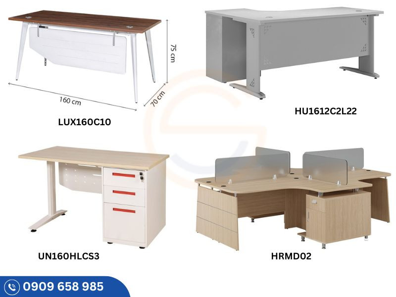 Bàn làm việc lớn cho nhân viên, sử dụng nhóm