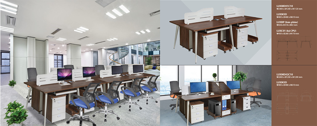 Bàn làm việc module cho văn phòng