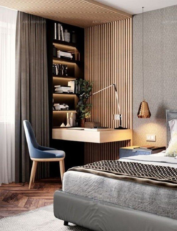 Bàn làm việc nhỏ kết hợp kệ sách