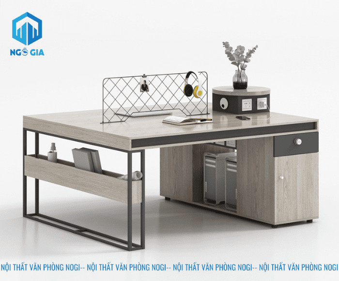 Bàn làm việc nogi đôi tiện lợi, thiết kế hiện đại và bền bỉ