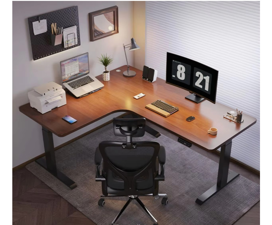 Bàn làm việc thông minh với kệ sách tích hợp và thiết kế hiện đại
