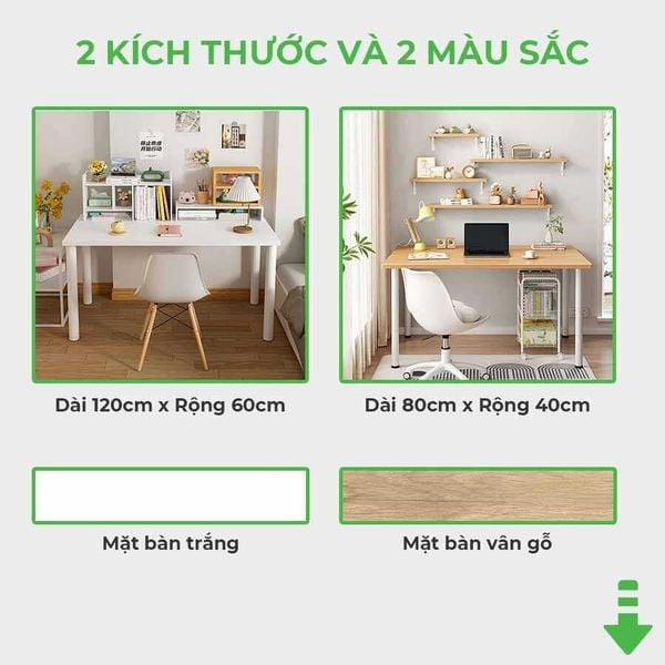 Bàn làm việc trắng phủ Melamine chống trầy xước