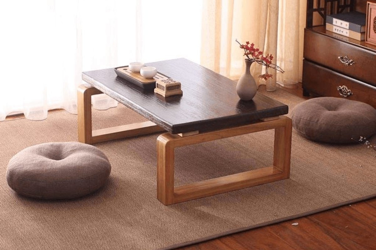 Bàn trà thấp kiểu Nhật cho không gian phòng khách