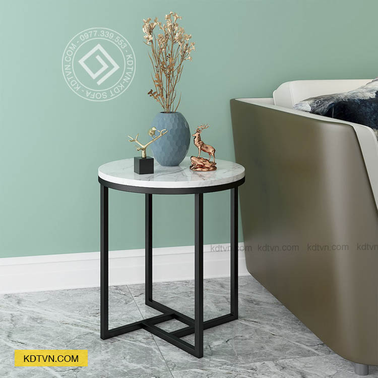 Bàn uống nước mini mặt đá khung sắt
