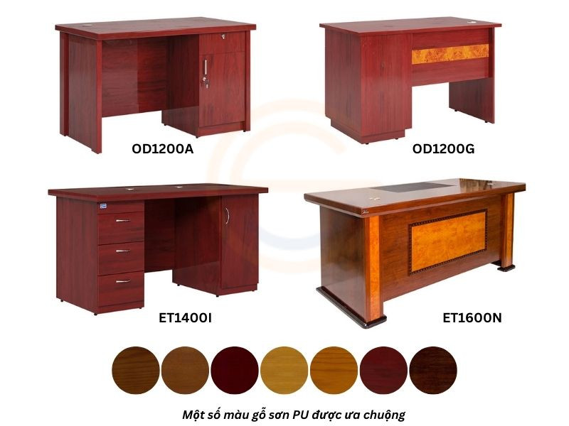 Bảng màu gỗ PU sang trọng được lựa chọn tại các cơ quan