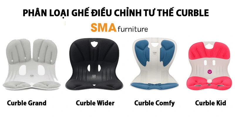 Bảng so sánh và phân loại các mẫu ghế điều chỉnh tư thế ngồi Curble