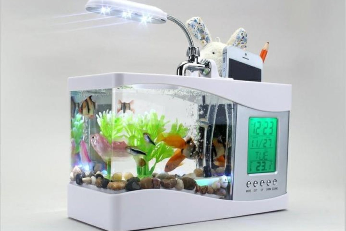 Bể cá để bàn tích hợp đèn LED và chức năng 3 trong 1
