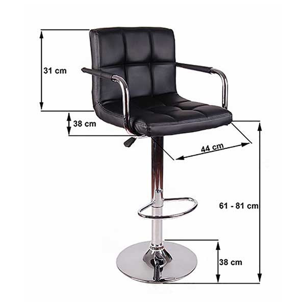 Biểu đồ kích thước tiêu chuẩn cho ghế cao ngồi quầy