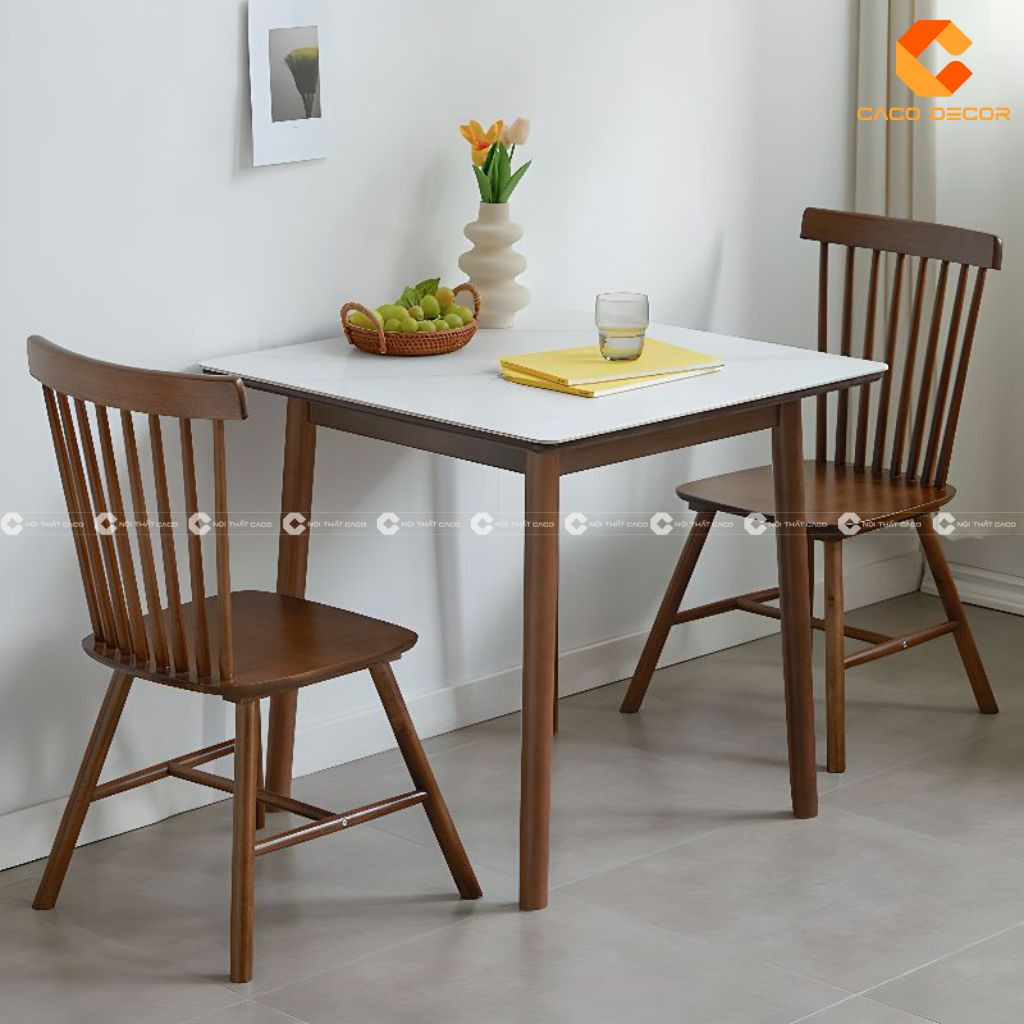 Bộ bàn ăn dành cho 2 người bằng gỗ sồi tự nhiên