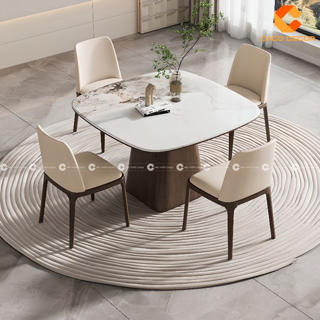 Bộ bàn ăn đẹp mắt với thiết kế tối giản