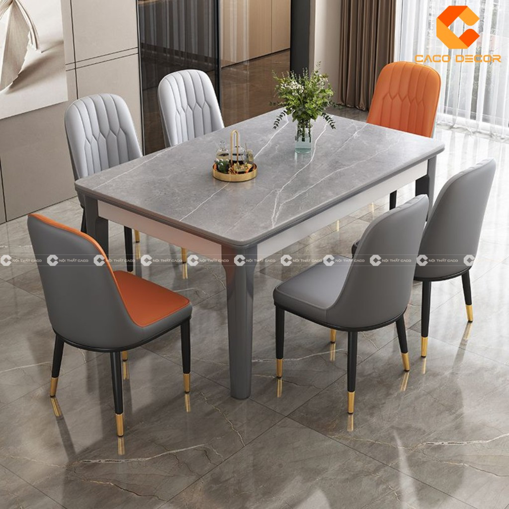 Bộ bàn ăn đơn giản, sang trọng mặt đá