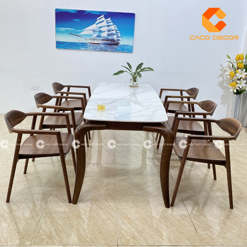 Bộ bàn ăn gỗ hiện đại 6 ghế