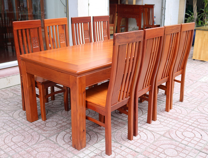 Bộ bàn ăn hình vuông lớn cho 8 người