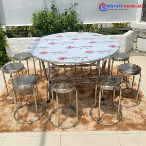 Bộ bàn ăn inox cũ cho quán nhậu với chi phí tối ưu