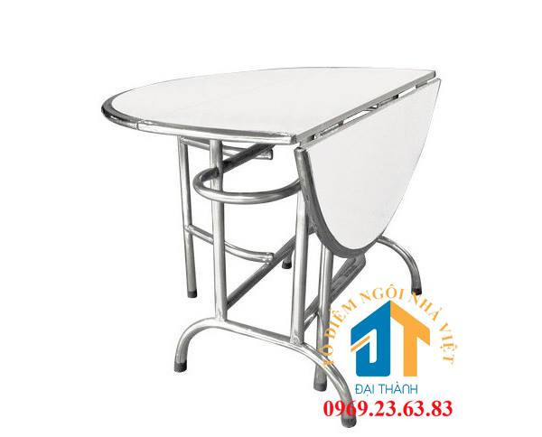 Bộ bàn ăn inox xếp gọn kèm ghế tiện lợi