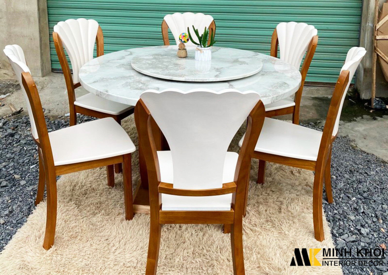 Bộ bàn ăn oval gỗ xoan đào 8 ghế