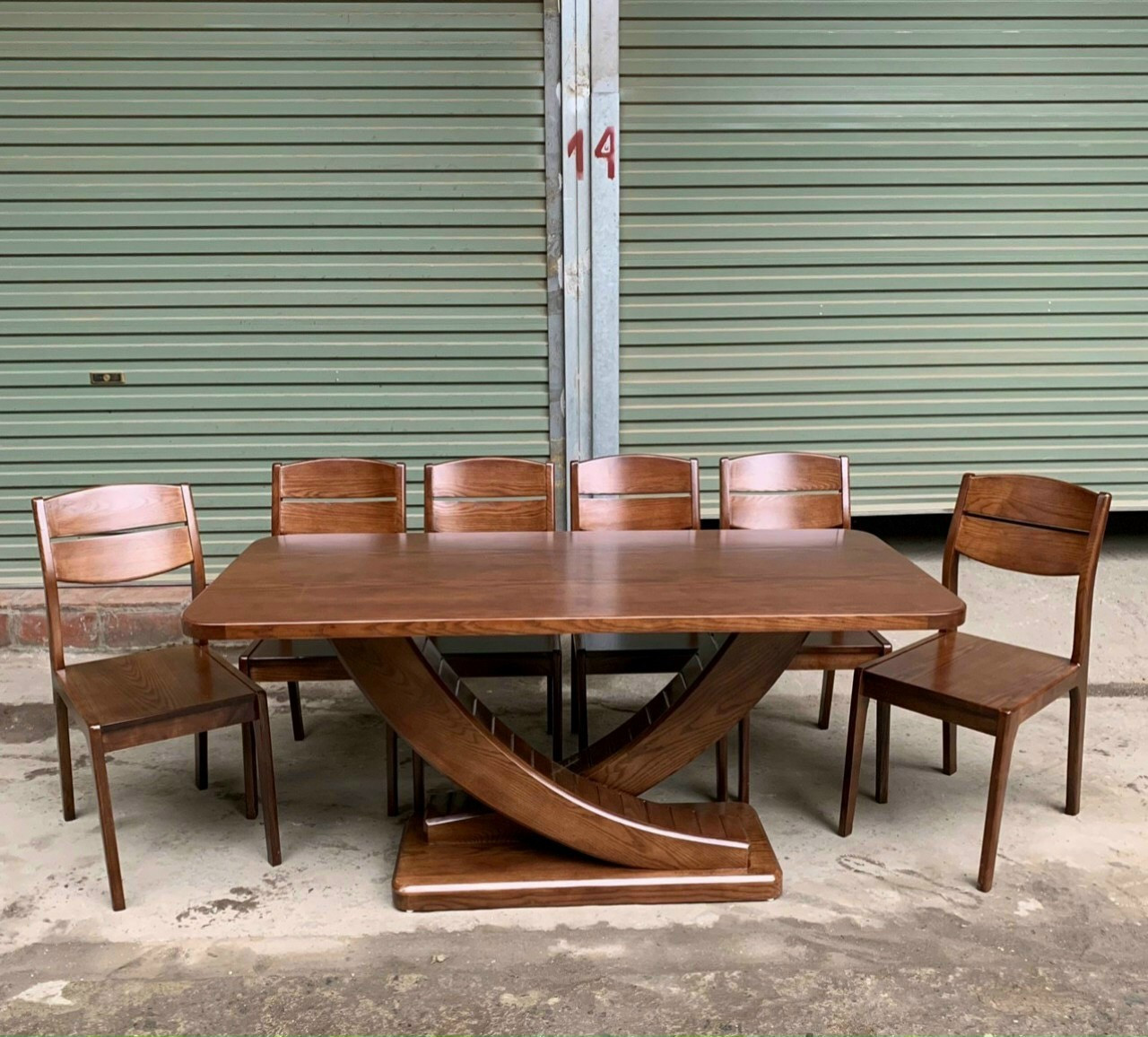 Bộ bàn ghế ăn 6 ghế gỗ sồi tự nhiên