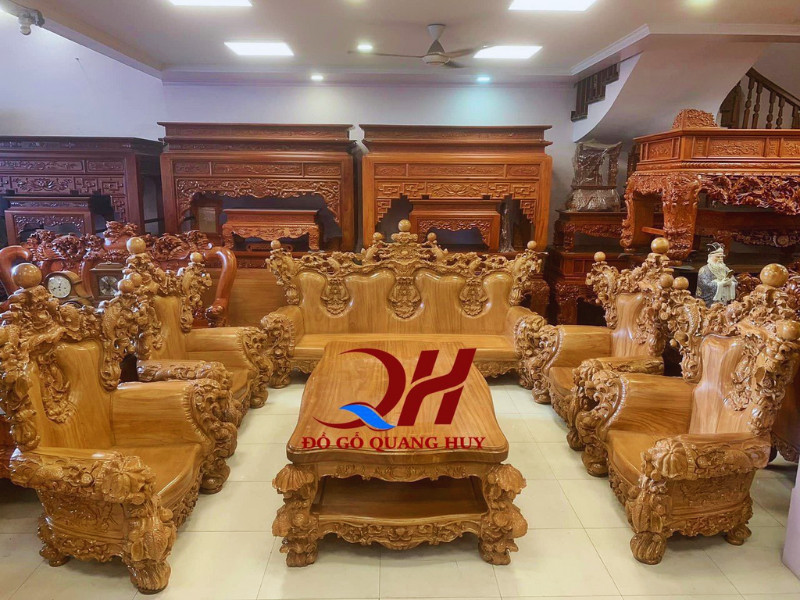 bộ bàn ghế cá chép tài lộc từ làng nghề Hải Minh