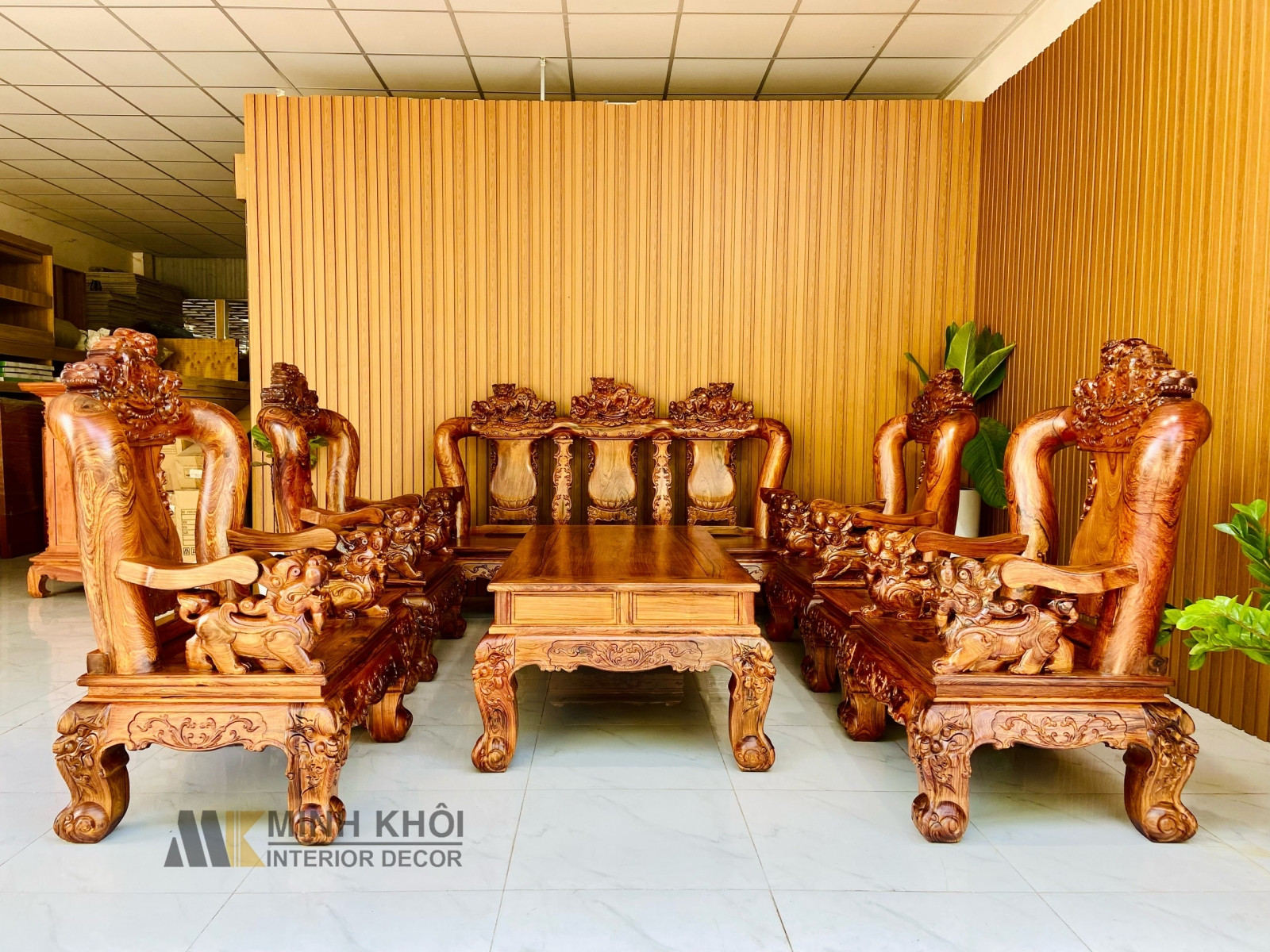 Bộ bàn ghế gỗ Cẩm Lai Tay 14, 10 món