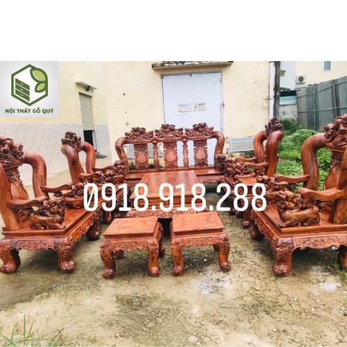 Bộ bàn ghế gỗ cẩm Nam Phi tay 16 độc đáo