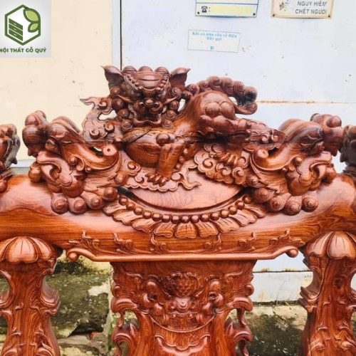 Bộ bàn ghế gỗ cẩm Nam Phi tay 16 với đường vân tinh xảo