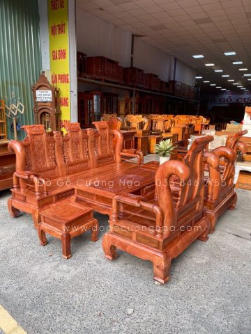 Bộ bàn ghế gỗ Hương Đá tay 12