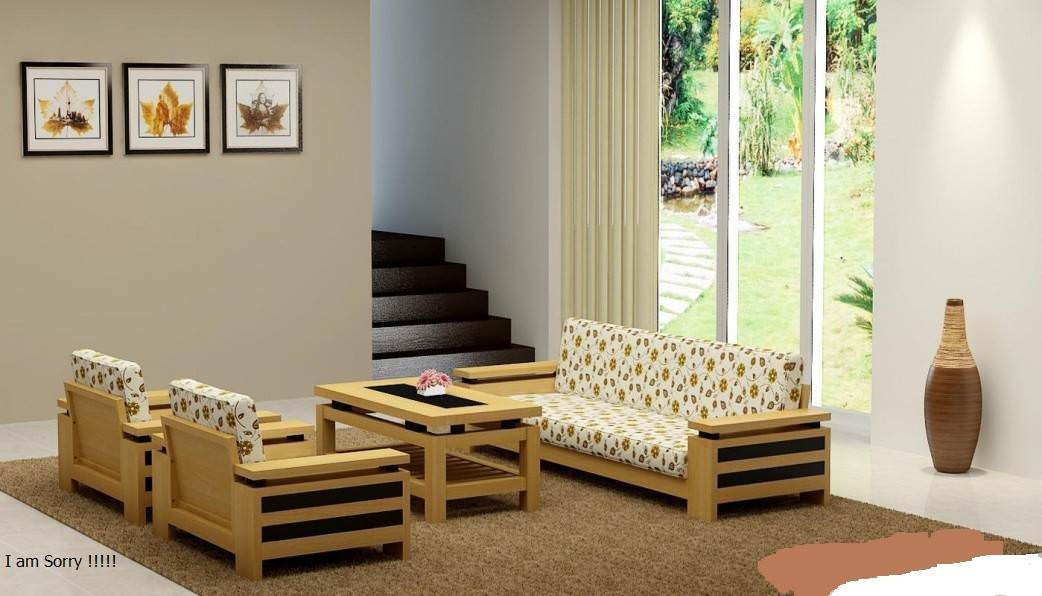 Bộ bàn ghế gỗ mini cho phòng khách chung cư nhỏ