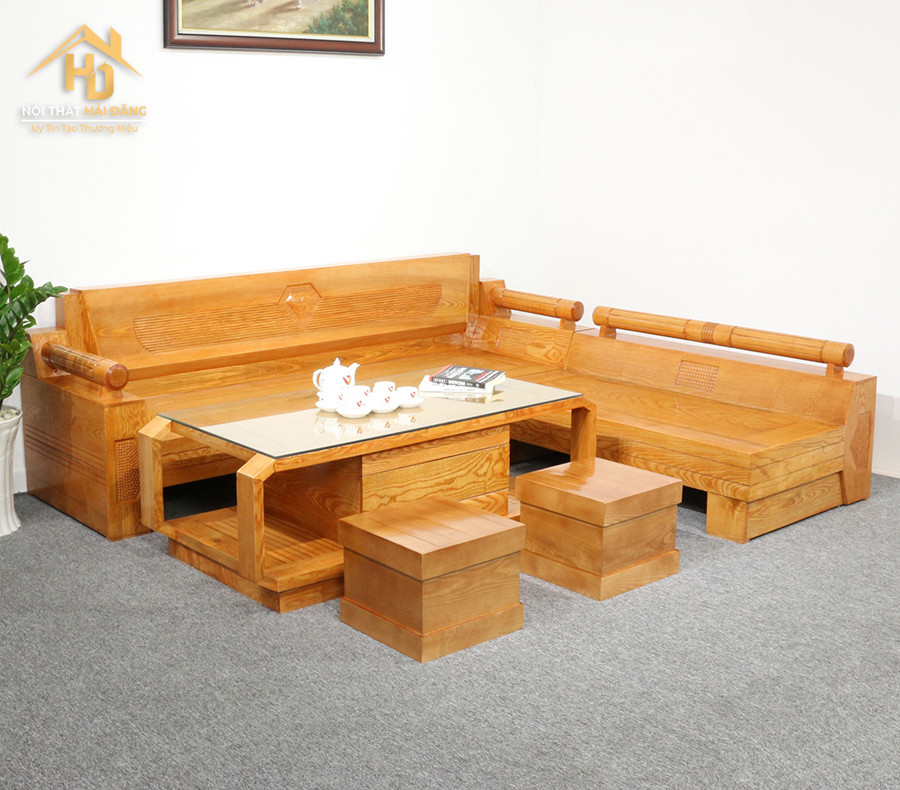 bộ bàn ghế gỗ sồi tự nhiên ấm cúng dưới 5 triệu