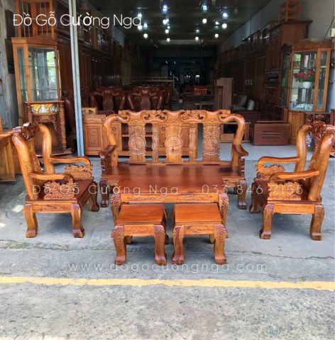 Bộ bàn ghế gỗ tràm tinh tế cho phòng khách