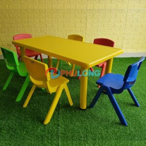 bộ bàn ghế học sinh mẫu giáo hình chữ nhật cho trẻ em
