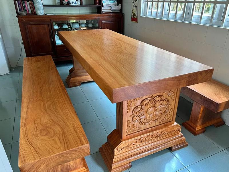 Bộ bàn ghế k3 gỗ me tây đơn giản không kém phần tự nhiên gần gũi