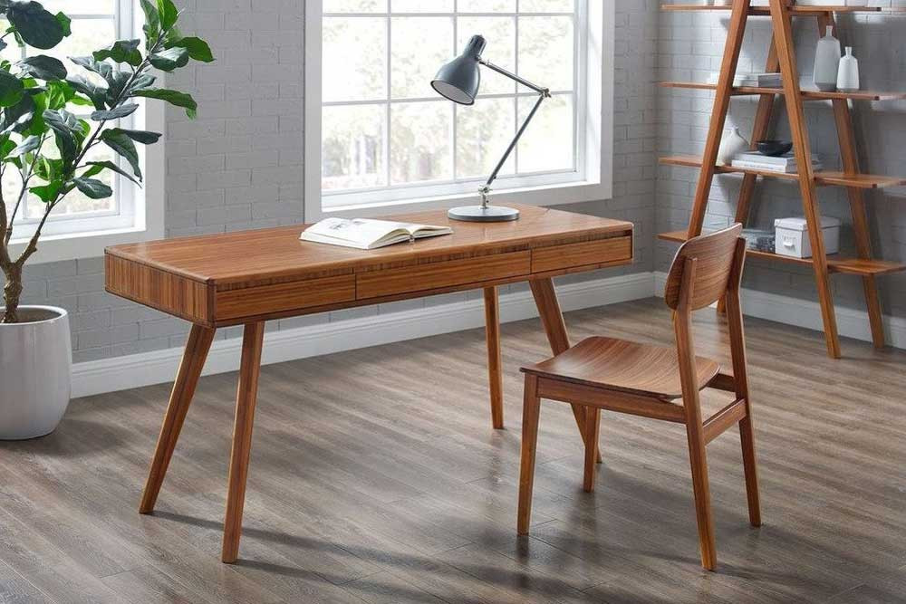 Bộ bàn ghế làm việc tại nhà bằng gỗ tự nhiên sang trọng