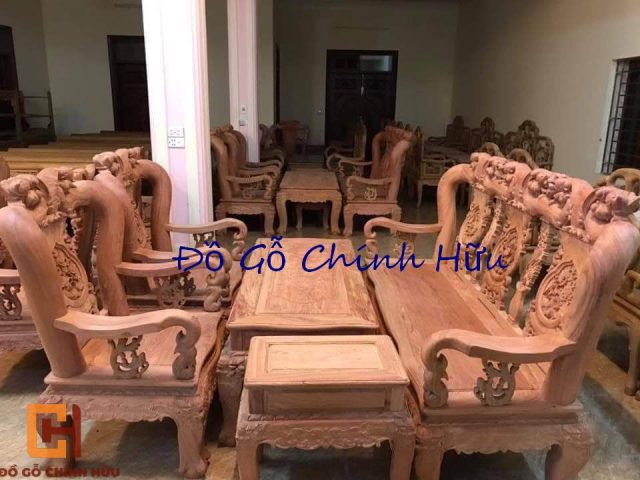 Bộ bàn ghế minh đào đẹp được chế tác từ gỗ hương đá